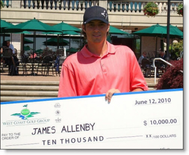 James Allenbys win earned him a whopping cheque for $10,000 
