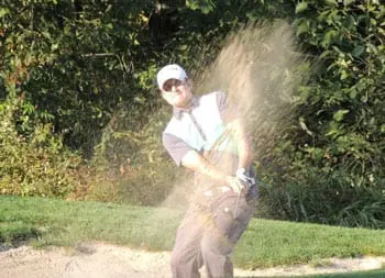 Ryan Williams in greenside bunker