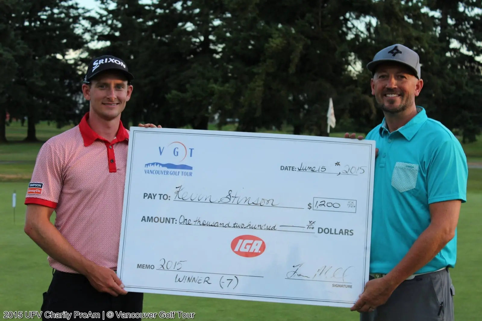 Winner Kevin Stinson / UFV Head Coach Chris Bertram