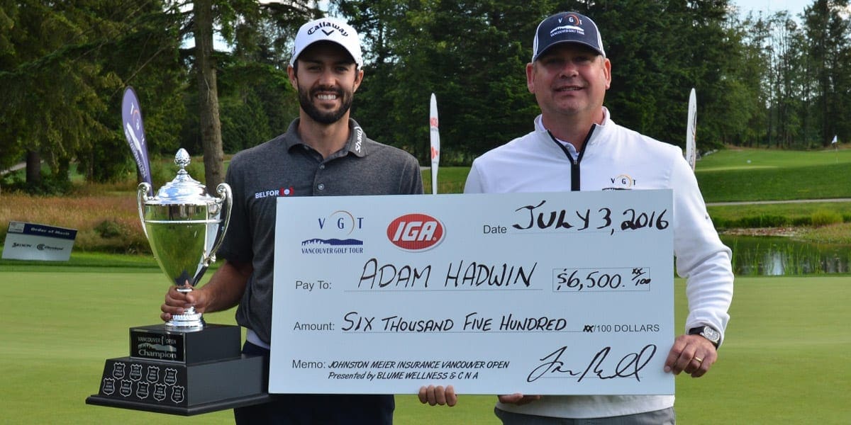 Adam Hadwin - 3x Vancouver Open Winner